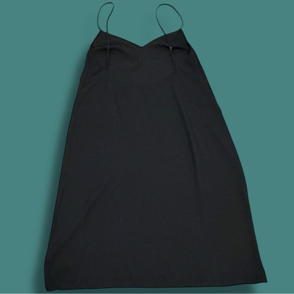 EUC Zara Semi Sheer Mini V-Neck Slip Dress in Black. Size Small - Picture 4 of 11